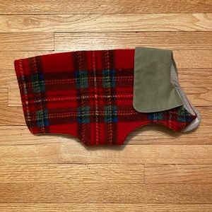 Red Plaid Fleece Dog Jacket